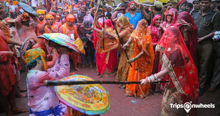 Holi in Barsana, Uttar Pradesh - Tripsonwheel