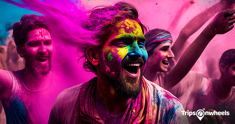 Holi in Delhi - Tripsonwheel